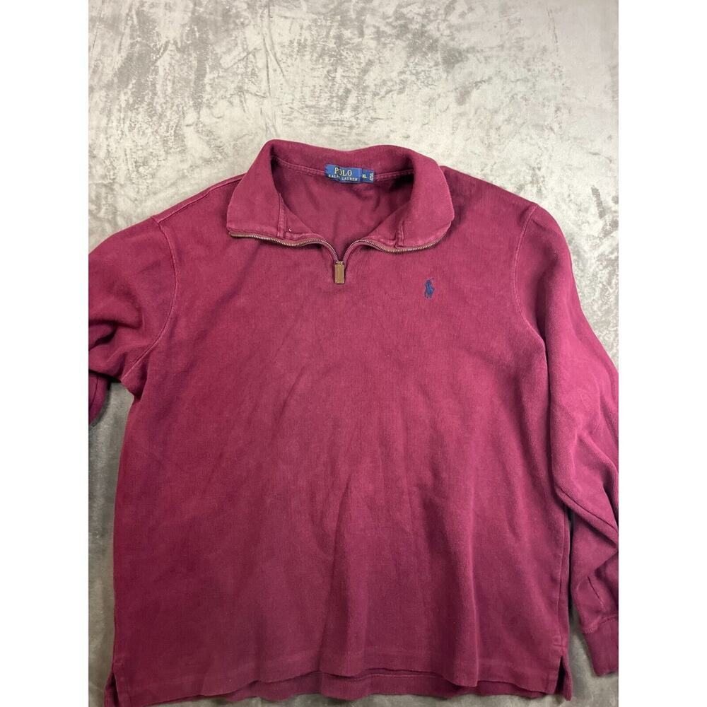 Polo By Ralph‎ Lauren Jumper Sweater Mens XL Red Pony 1/4 Zip Pullover USA